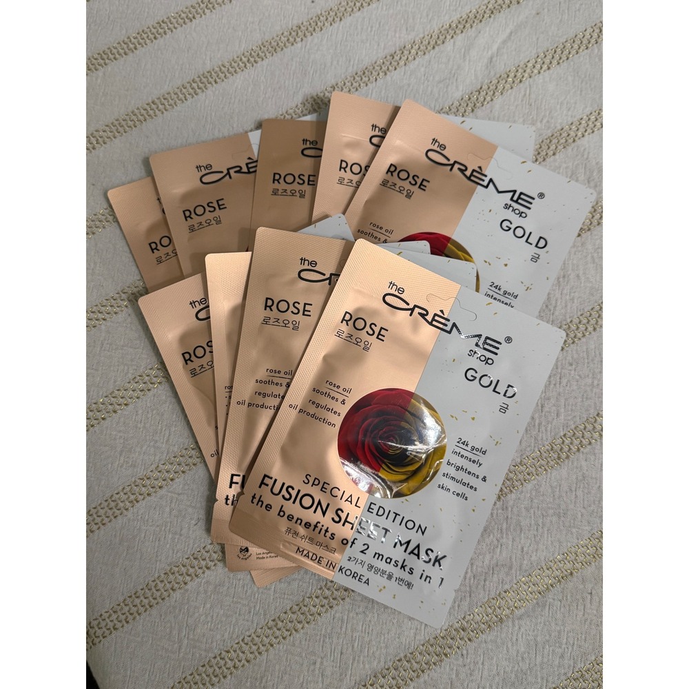 The Creme Shop Rose&Gold Fusion Sheet Mask Special Edition 10 Pack Made in Korea
